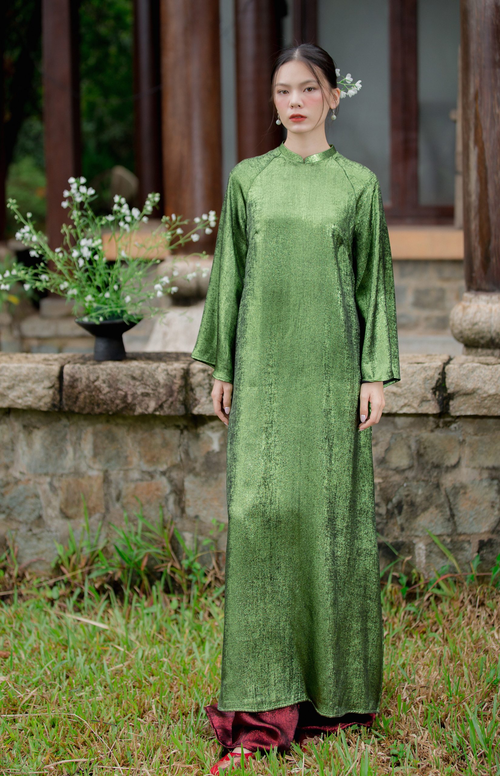 Áo dài Huyền Vi - màu xanh