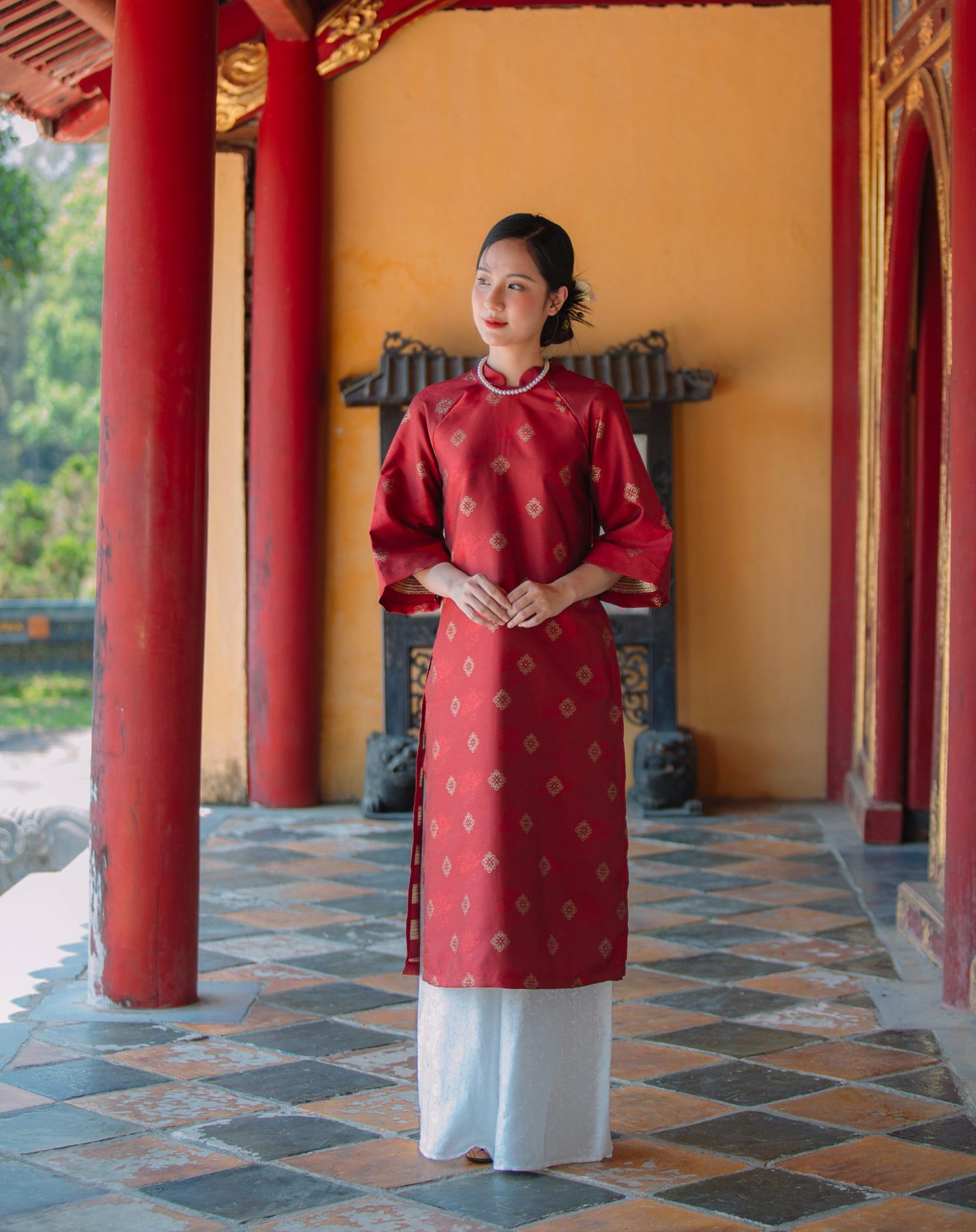 Quần lụa ngọc trai