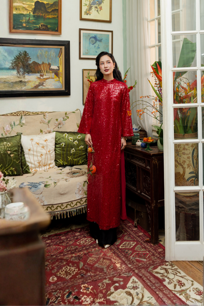 Áo dài Kim Sa Đỏ