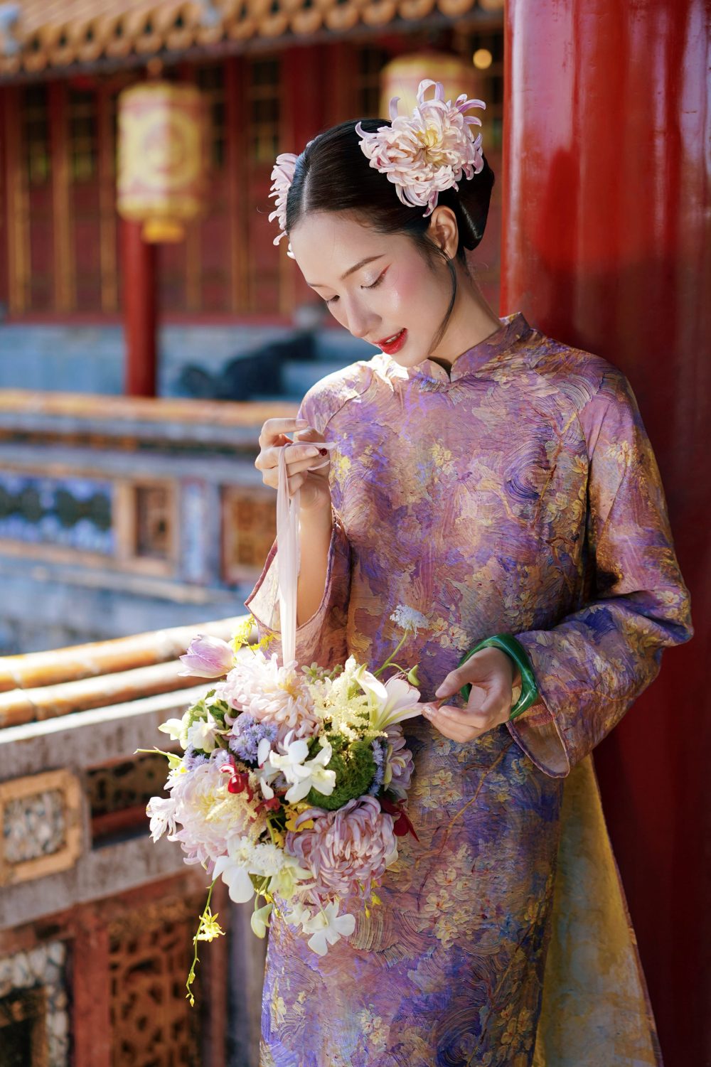 Quần lụa tằm sơn mài